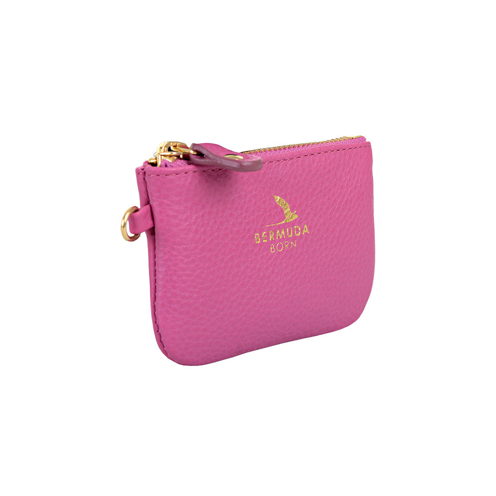 pink pebble leather Coin and Card Case Online UK